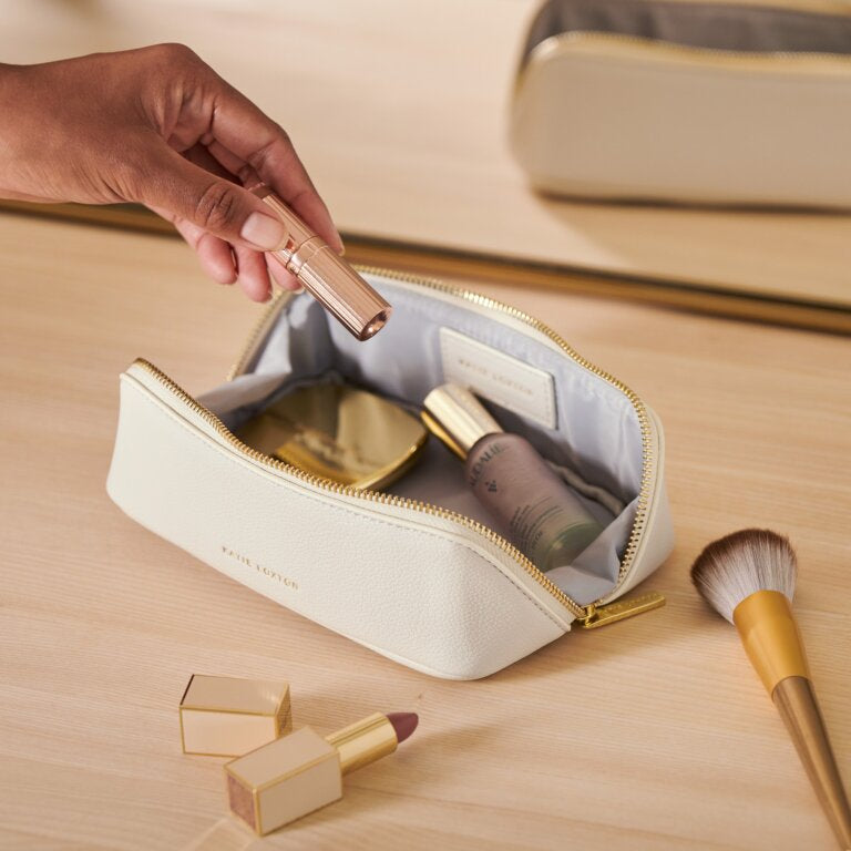 Small Makeup Bag in Off White