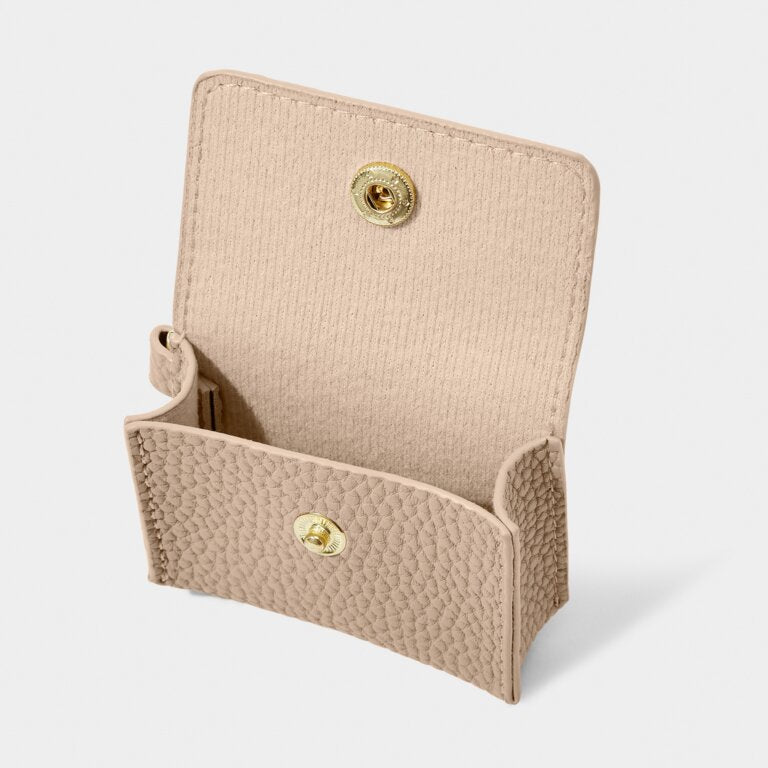 Katie Loxton Evie Clip On AirPod Case in Soft Tan