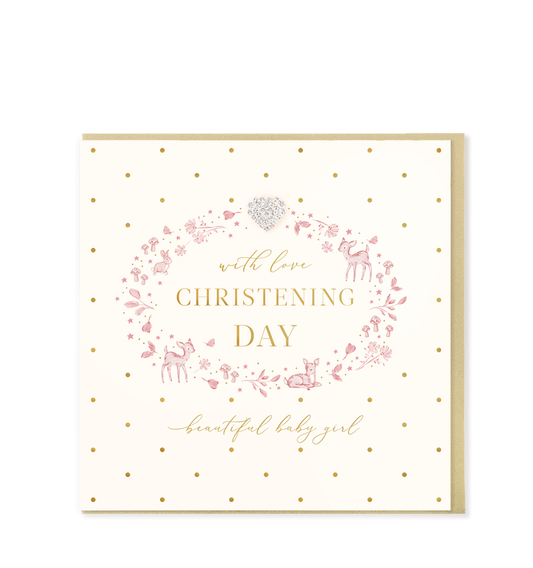 Beautiful Baby Girl Christening Day Greetings Card