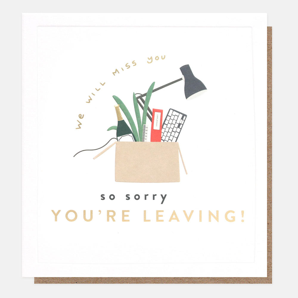 Sorry You’re Leaving Box of Things Greetings Card