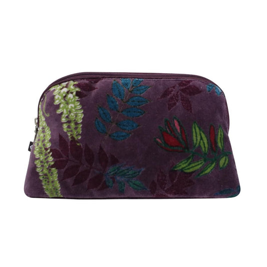 Botanical Aubergine Velvet Make Up Bag