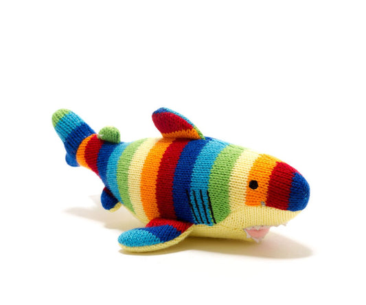 Shark Baby Rattle with Bold Stripes