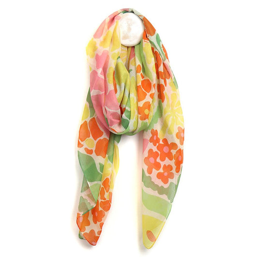 Scarf Pastel Brights Graphic Floral