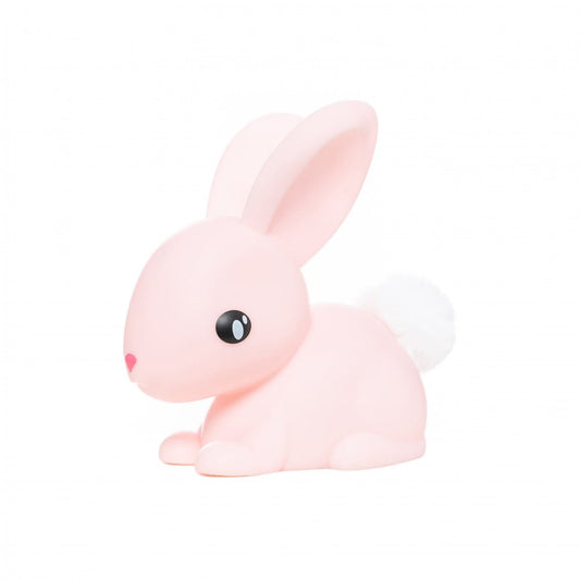 Dhink Medium LED Bunny Night Light Pastel Pink With Fluffy Faux Pom