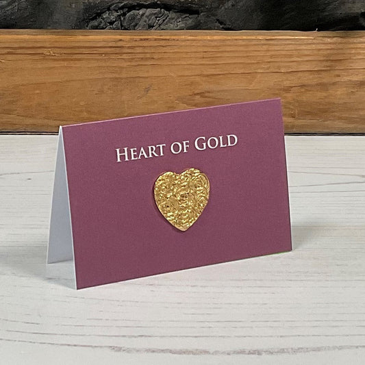 Heart of Gold Pewter Heart Charm Card