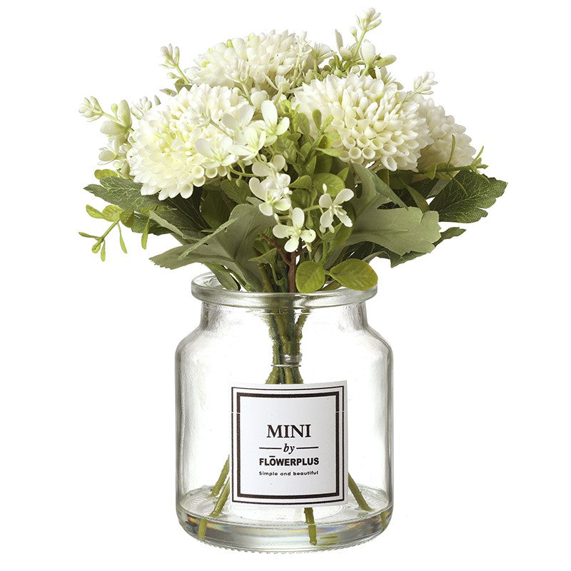 White Flowers In Glass Vase