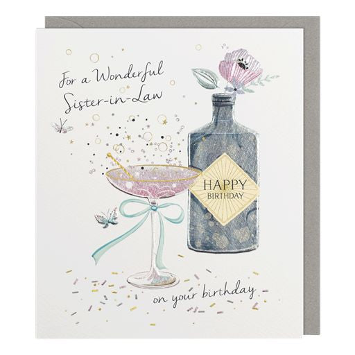 Wonderful Sister in Law Birthday Greetings Card