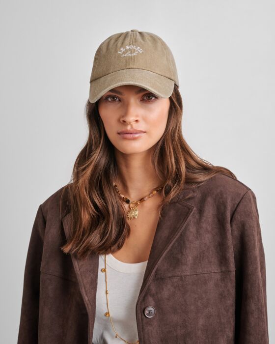 Katie Loxton Embroidered Le Soleil Cap Taupe