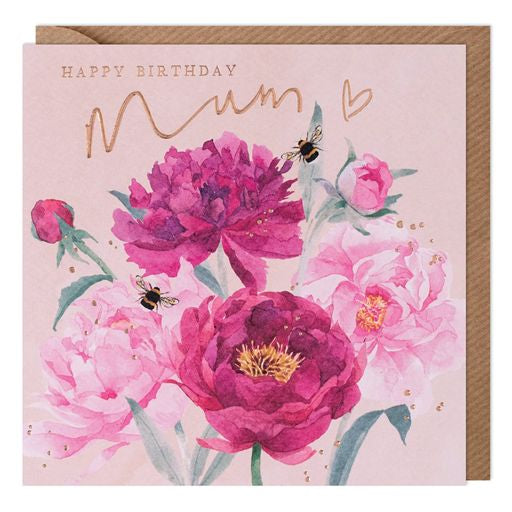 Happy Birthday Mum Floral Greetings Card