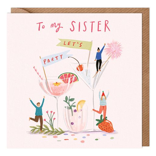 Sister Cocktail Party Greetings Card