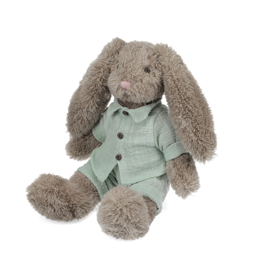 Plush Beige Bunny Blue Outfit