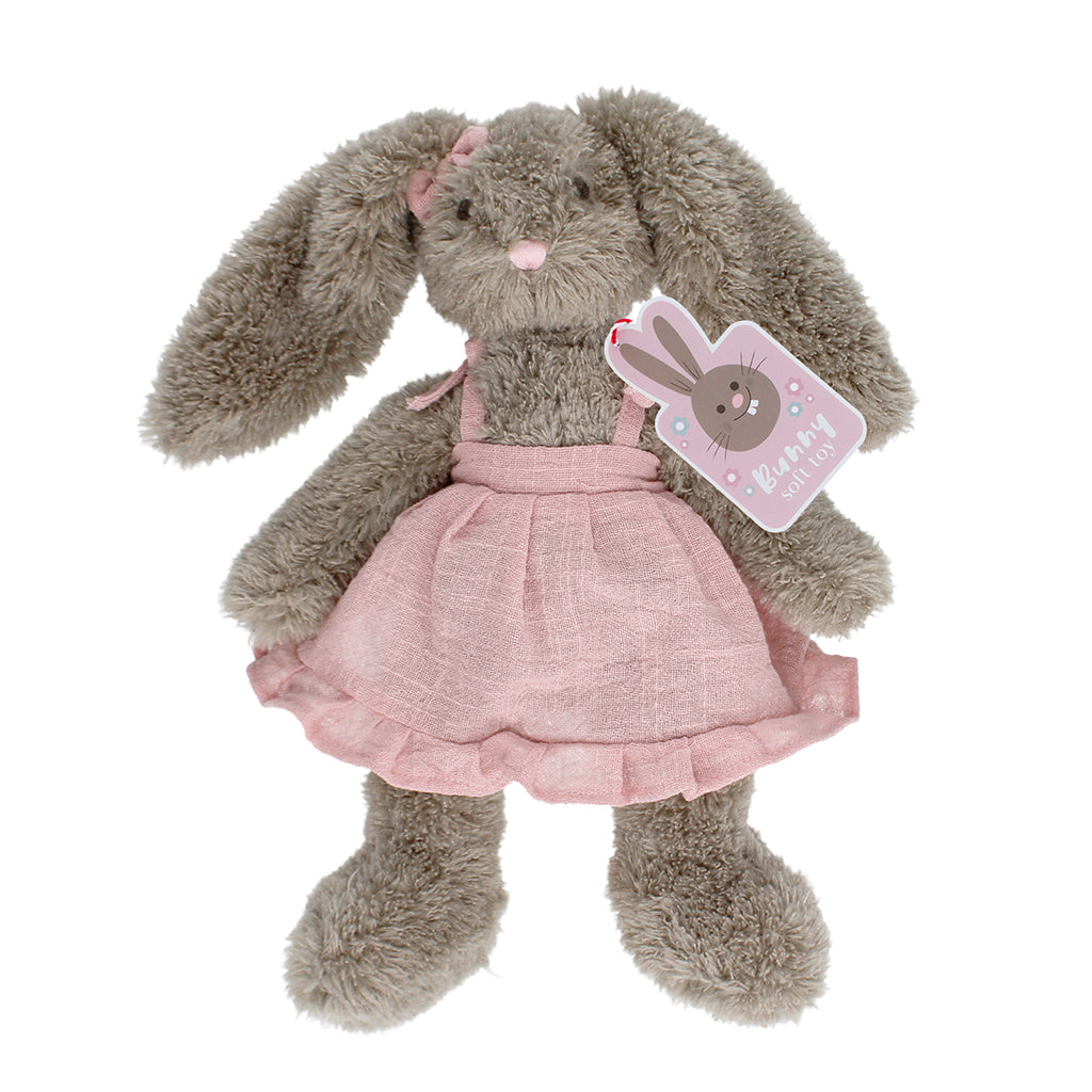 Plush Beige Bunny Pink Outfit