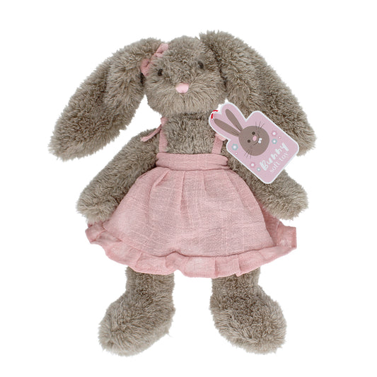 Plush Beige Bunny Pink Outfit