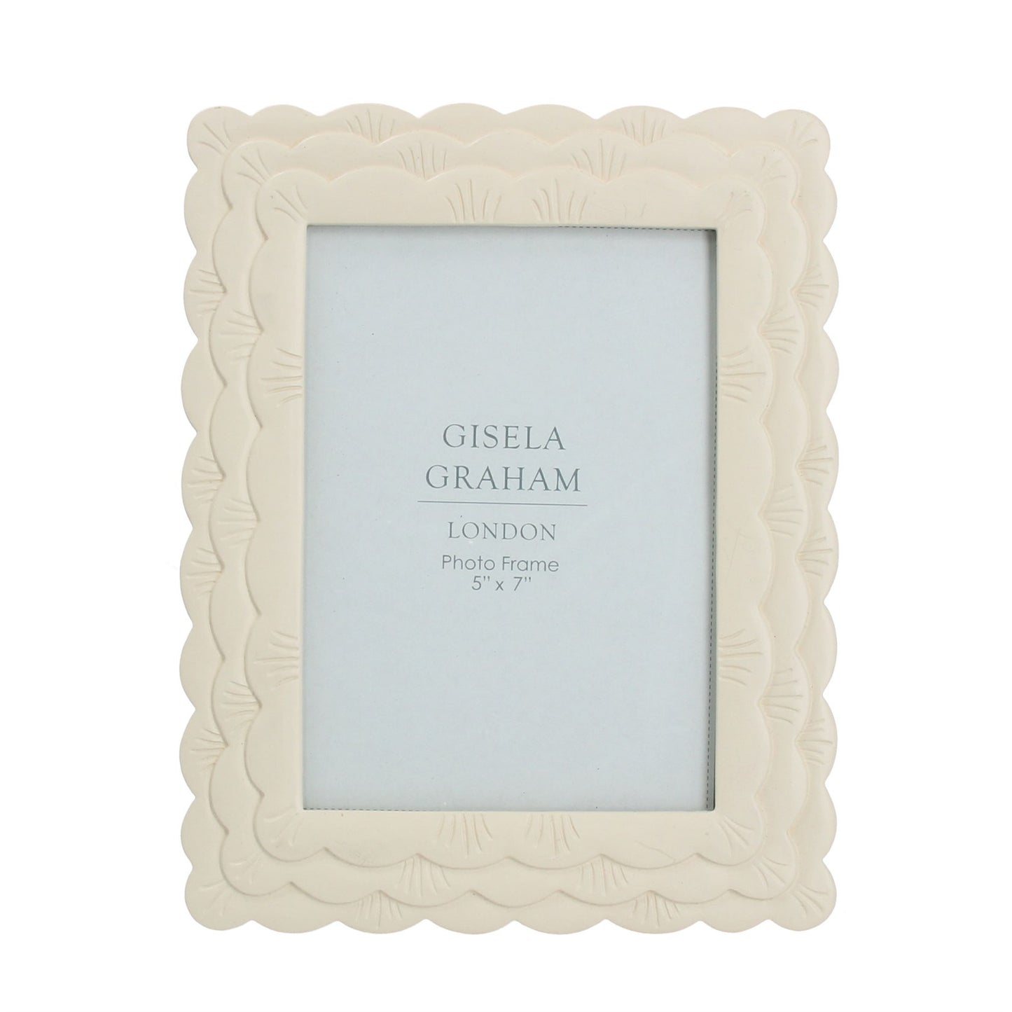 Cream Scalloped Resin Photo Frame 5x7