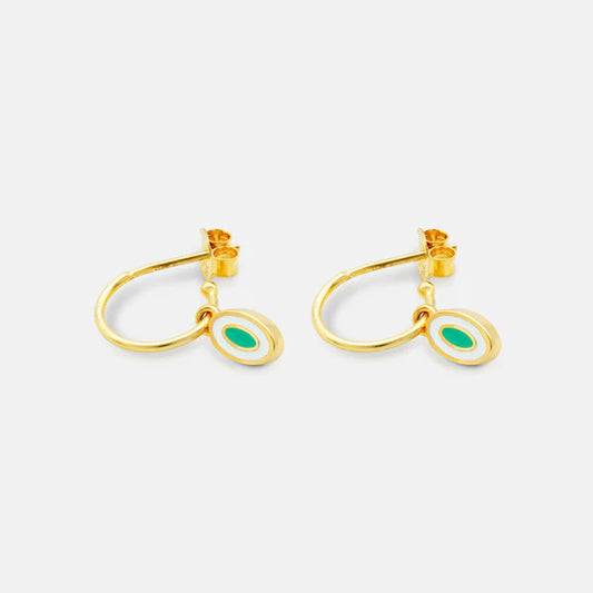 Oval Enamel Earrings