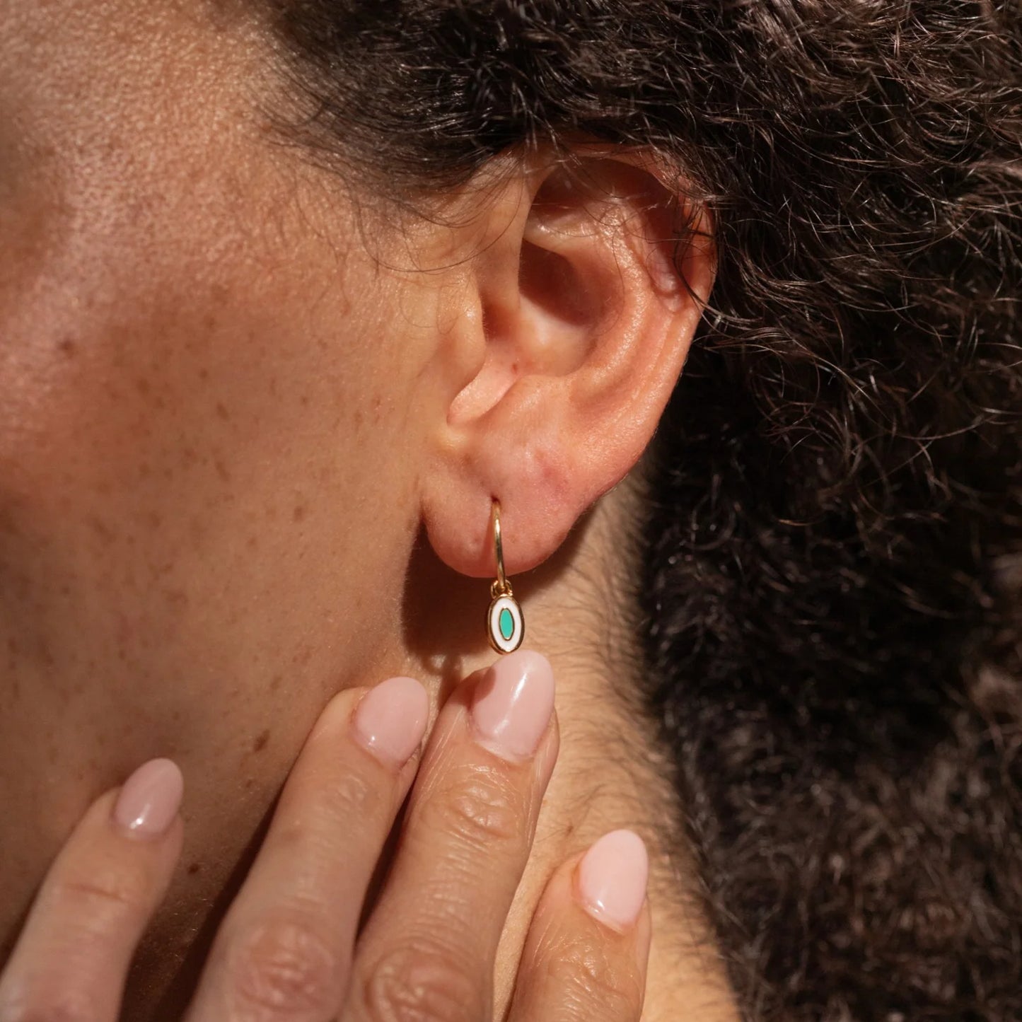 Oval Enamel Earrings