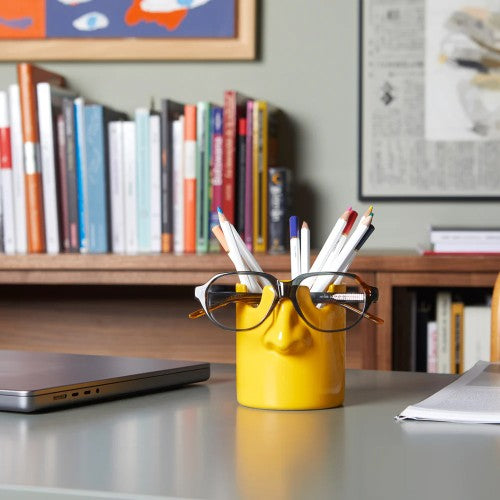 Balvi Nosey Buddy Glasses & Stationary Holder  Mustard