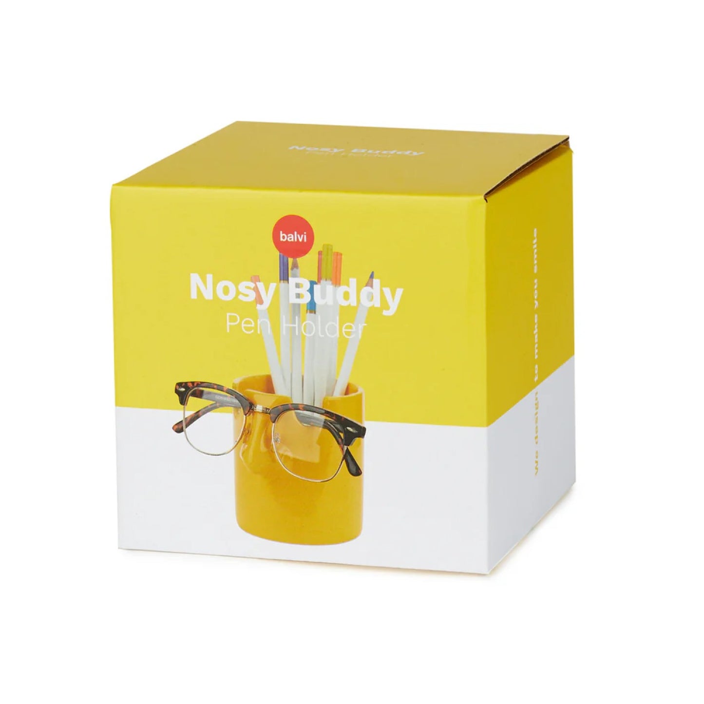 Balvi Nosey Buddy Glasses & Stationary Holder  Mustard