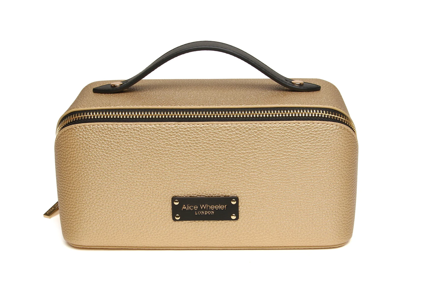 Kensington Beauty Train Case Gold & Black