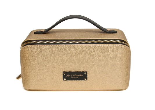 Kensington Beauty Train Case Gold & Black