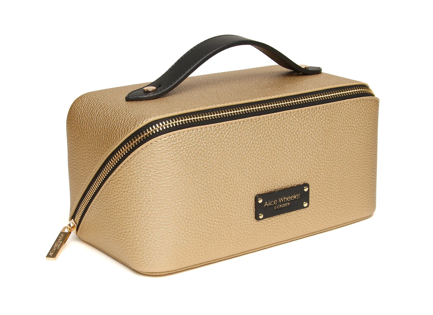 Kensington Beauty Train Case Gold & Black