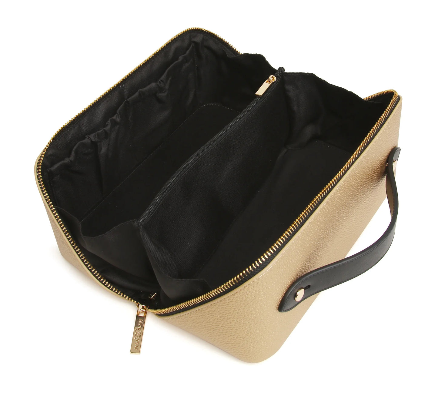 Kensington Beauty Train Case Gold & Black