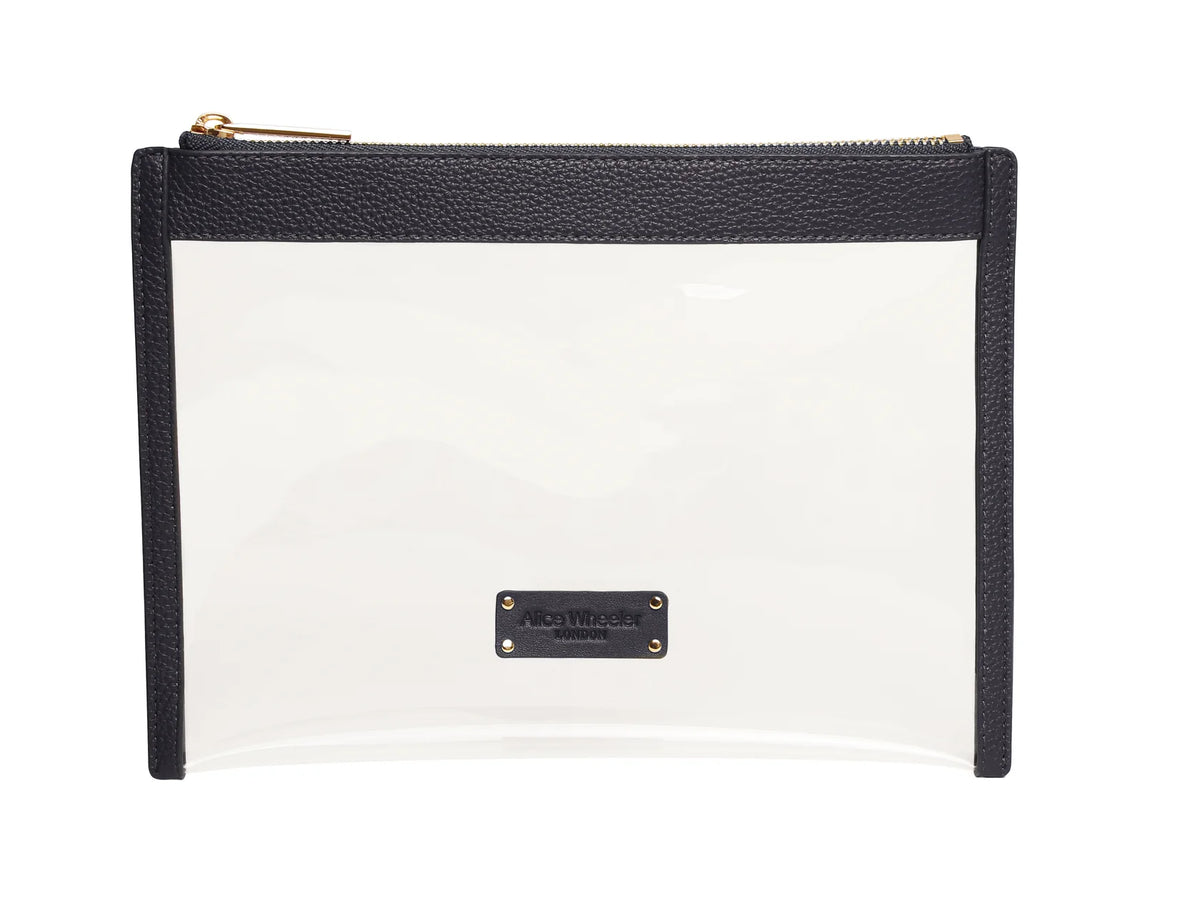 Alice Wheeler Clear Beauty Cosmetic Pouch Black
