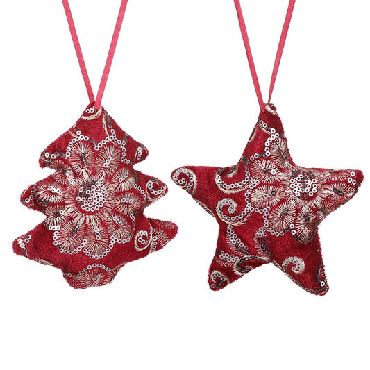 Star & Tree Sequin Decorations