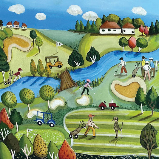 Fine Day For Golf Greeting Card by Lizzy Newcomb