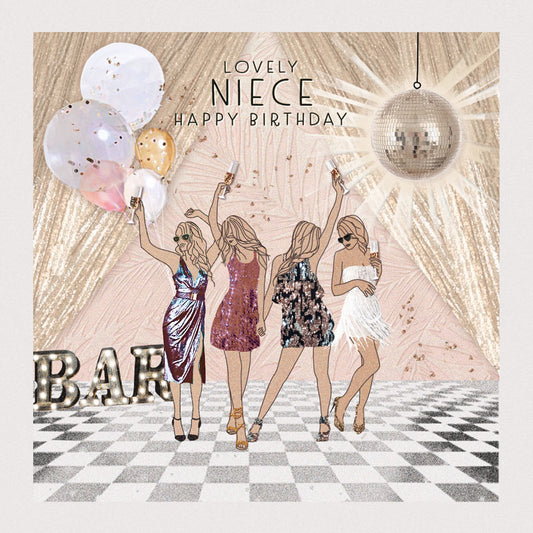 Disco Neice Birthday Greetings Card