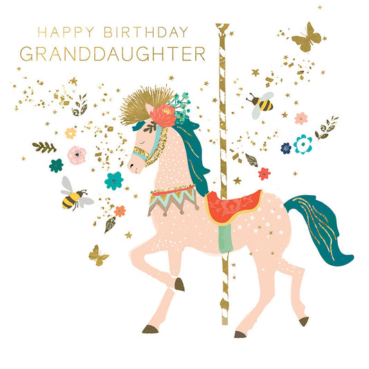 Carousel Granddaughter Birthday Greetings Card