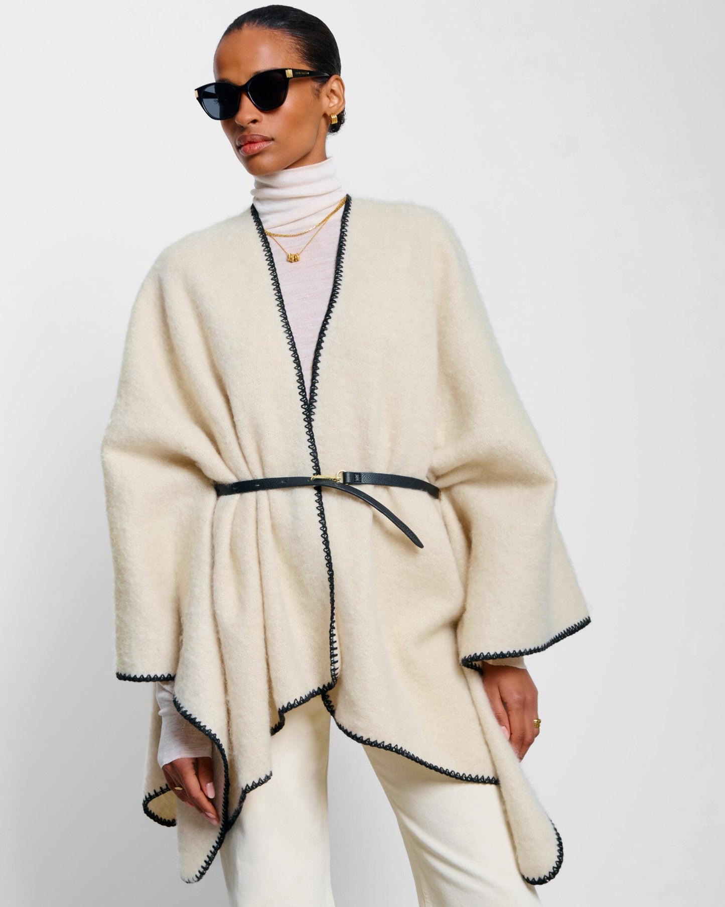 Katie Loxton Whipstitch Banket Cape in Cream