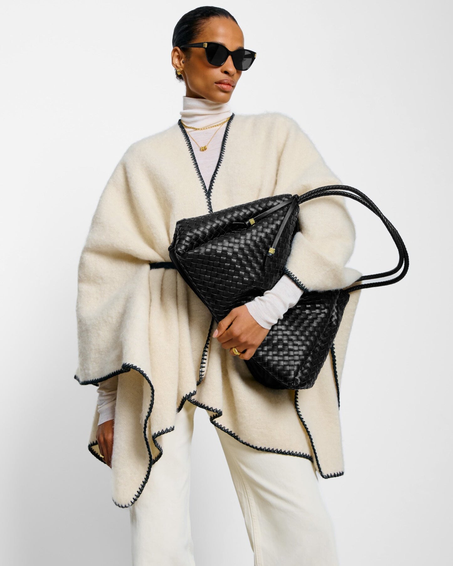 Katie Loxton Whipstitch Banket Cape in Cream