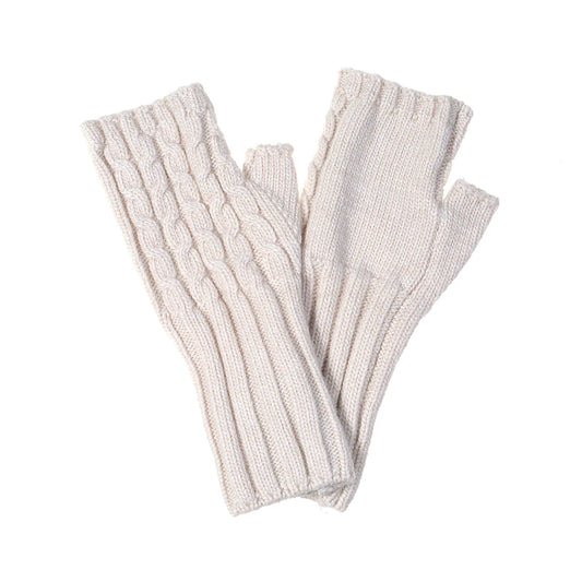 Knit Fingerless Gloves in Linen