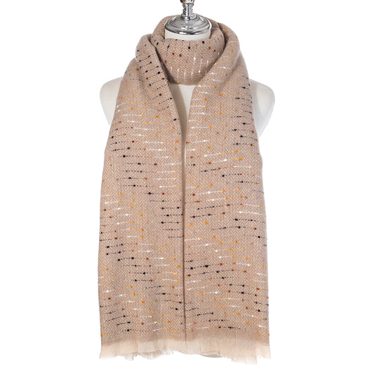 Natural Abstract Scarf in Brown