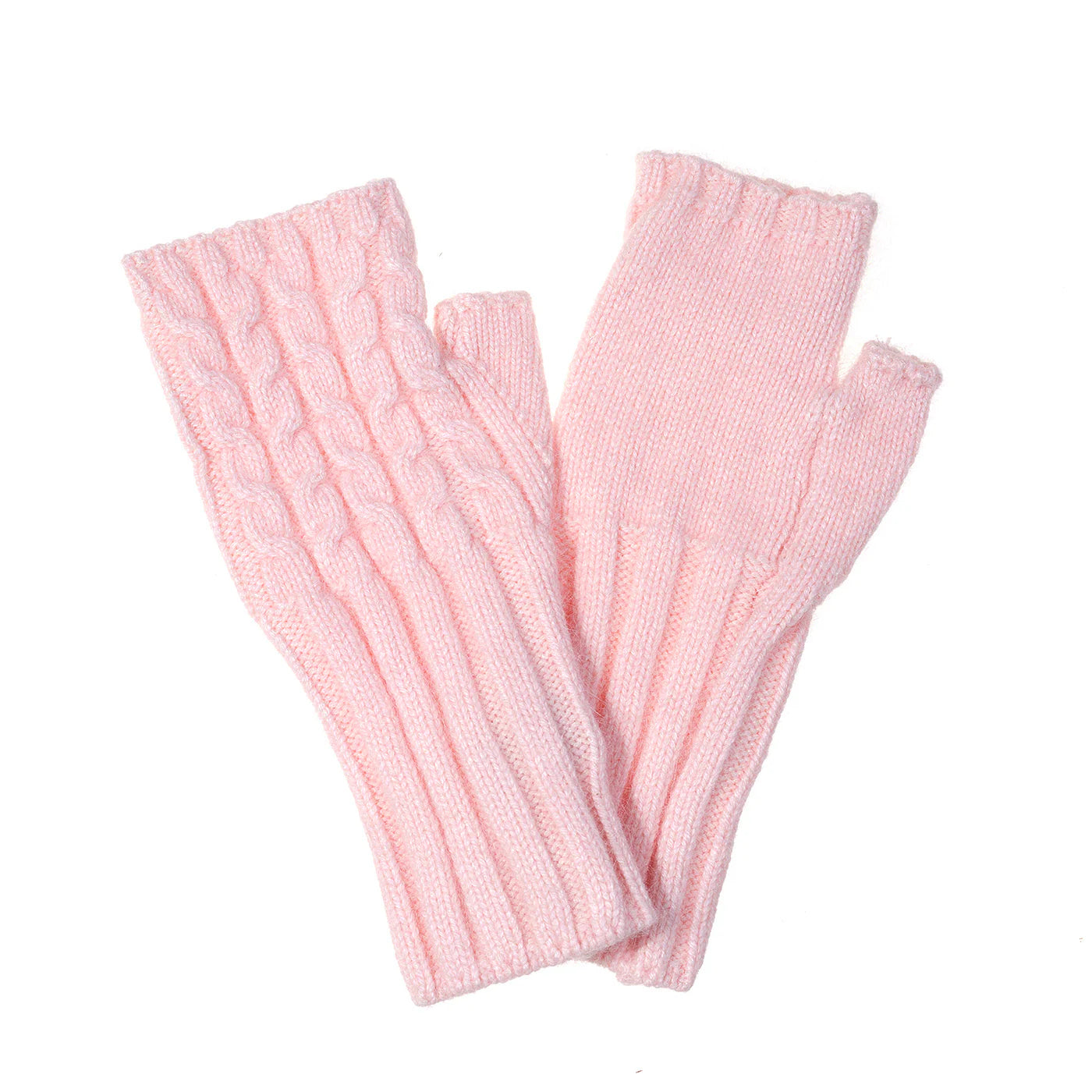 Knit Fingerless Gloves in  Marshmallow