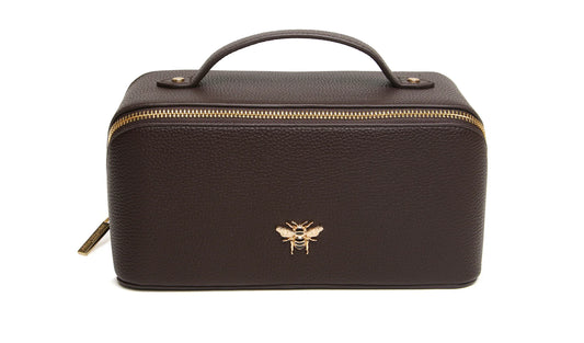 Alice Wheeler Luxury Beauty Train Case Chocolate