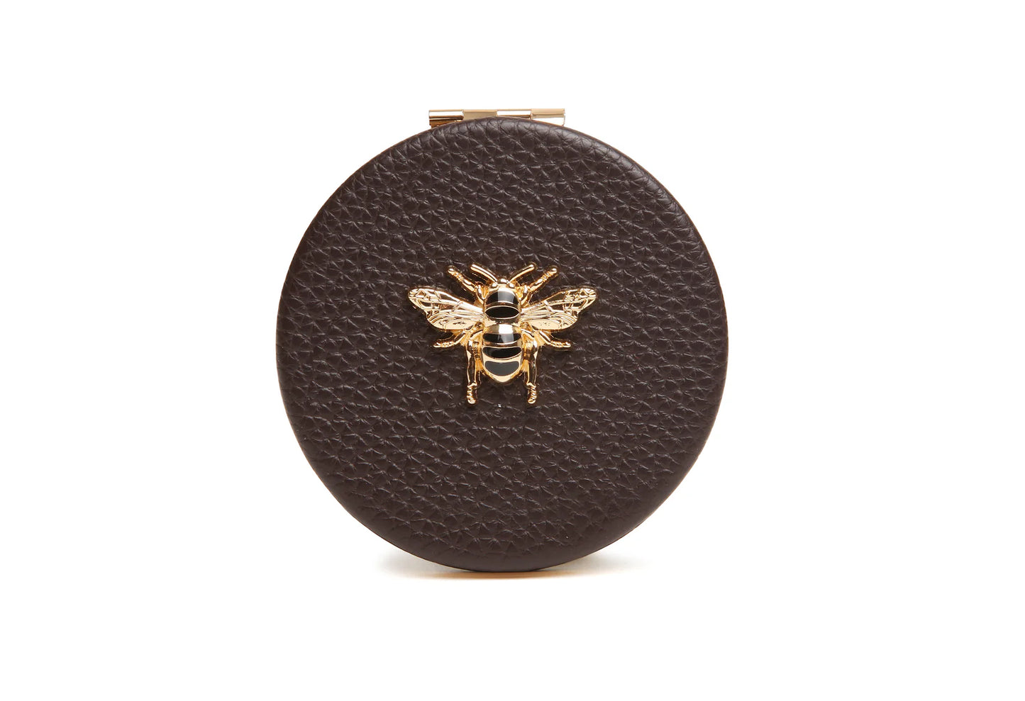 Alice Wheeler Bee Round Compact Mirror Chocolate