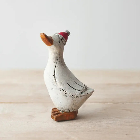 White Christmas Duck Decoration