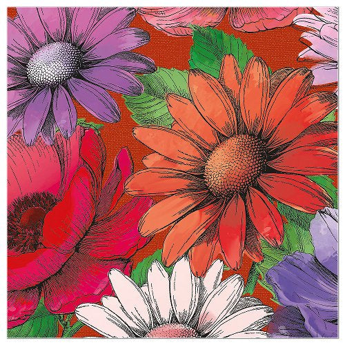 Colourful Floral Paper Napkins