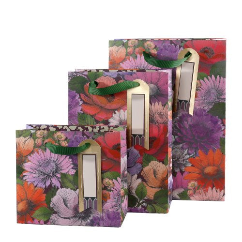 Dark Floral Gift Bags Mixed Sizes