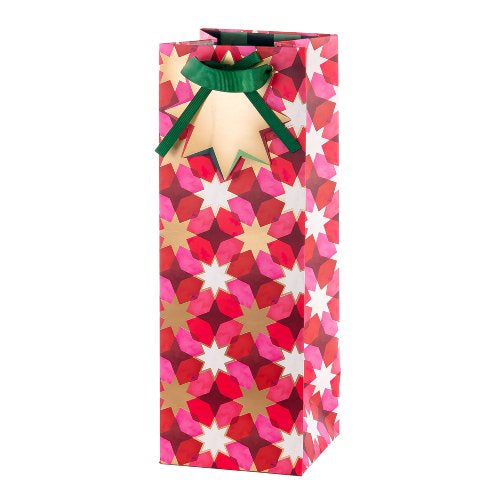 Festive Stars Bottle Gift Bag