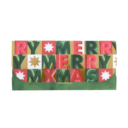 Merry Xmas Voucher Envelope 23 x 11cm