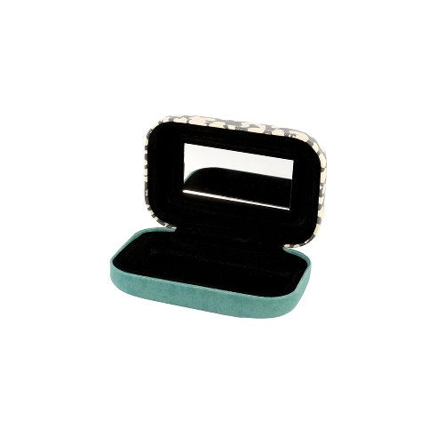 Floral Print Mini Storage Box With Mirror