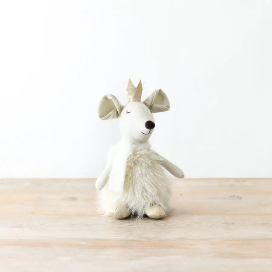 Sitting Mouse With Crown 30cm