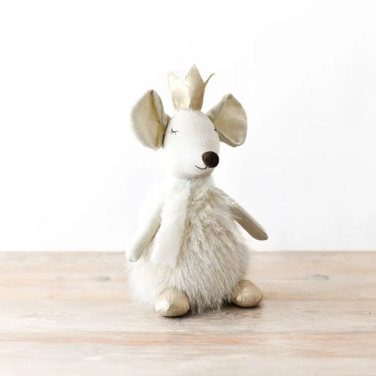 Sitting Mouse With Gold Crown 23cm