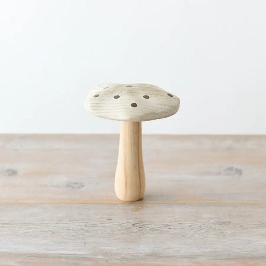 Wooden Mushroom With Gold Dots 15cm