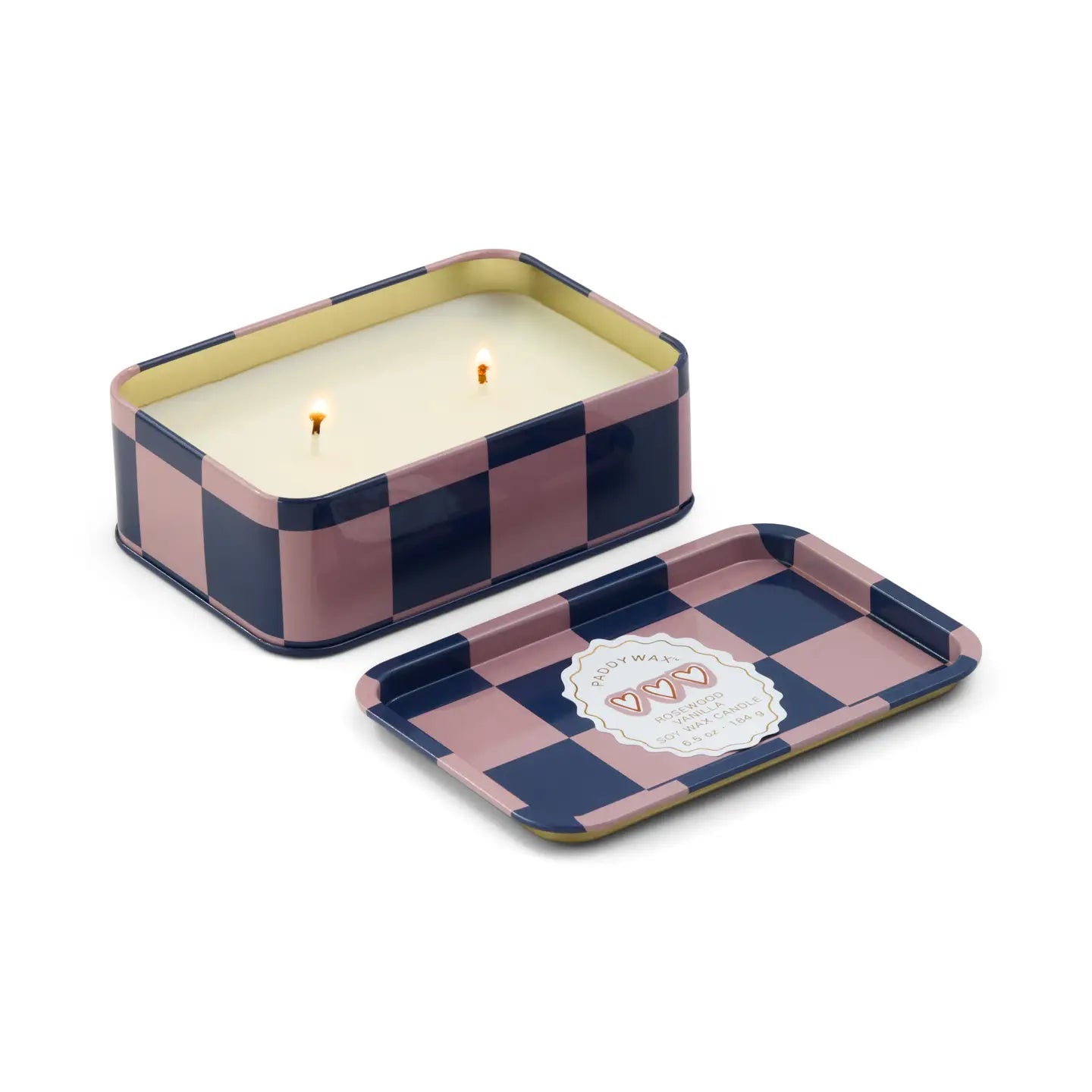 A Dopo Hearts Tin Candle