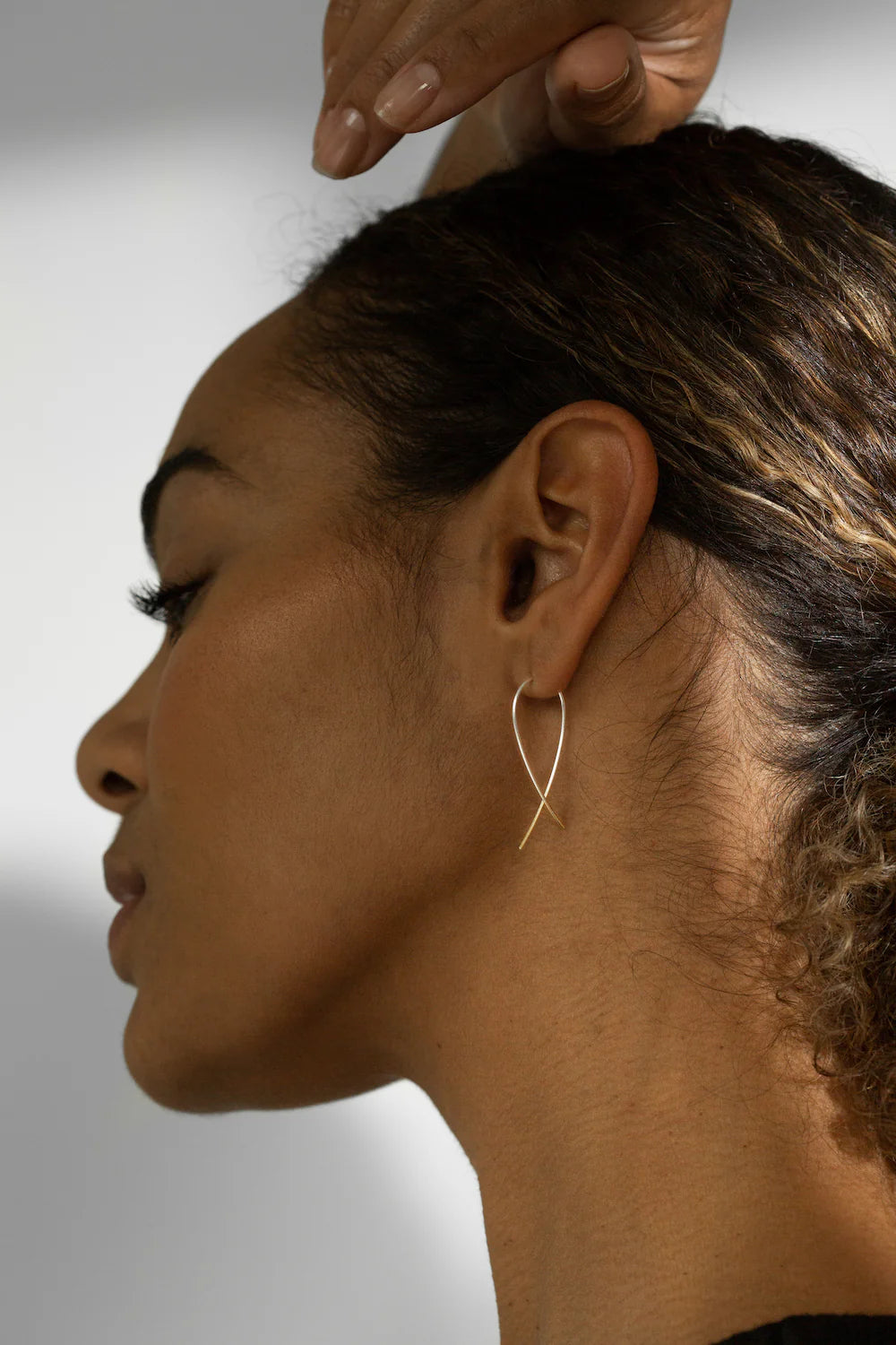 Dipped Crossover Earrings Silver & Gold