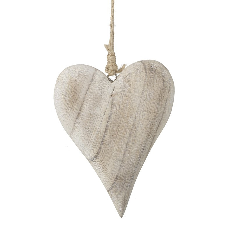 Natural Wooden Hanging Heart